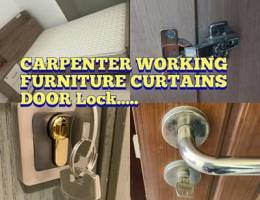 carpenter working repair fixing door locks cupboard نجار