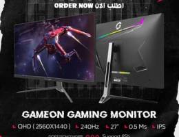 GAMEON QHD 240Hz 0.5Ms Ips Gaming Monitor - شاشة جيمينج من جيم اون !