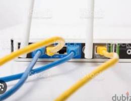 Internet Shareing Solution Flat to Flat WiFi Router fixing Cableing