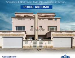 #REF1046  Attractive 4 Bedrooms Twin Villa available for Rent in Ansab