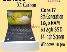 LENOVO X1 CARBON CORE I7 16G RAM 512GB SSD 14-INCH SCREEN. .