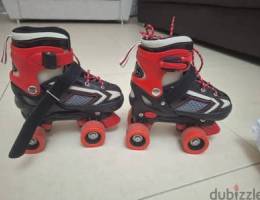 Roller skating with safety tools