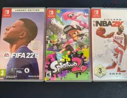 nintendo switch games 3 for 15 rial