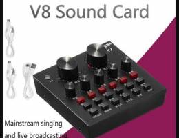 V8 Multifunctional Live Sound Card Adjustable Audio ll Box-Packed ll