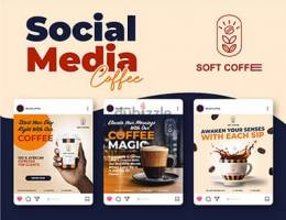 social media post design Monthly Package for cafe