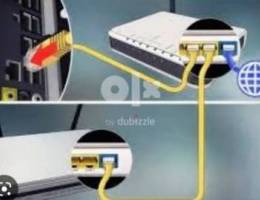 internet Shareing Solution Flat to Flat cable pulling & services