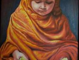 Oil painting on canvas-little girl