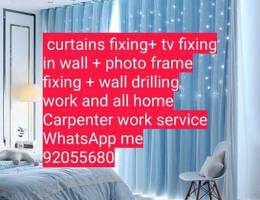 curtains,tv,wallpaper,ikea fixing work/Carpenter,furniture fix,repair