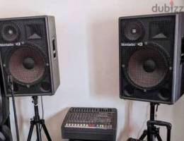 Soundcraft Mixer and Montarbo Speakers
