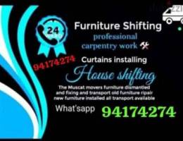 Home shifting service and curtains fixing