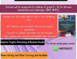 Tuition classes for Accounting,Science & Maths all over Muscat