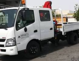 HINO CREW CAB CARGO CRANE (HIAB) Canter ليست للبيع، فقط للإيجار