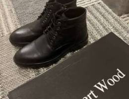 robert wood black leather boot size 41