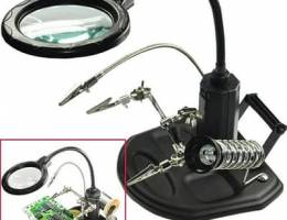 Soldering Station with LED Illuminated Magnifying Lens