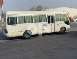 For rent a coaster bus, PDO system, 25 seat diesel, with driver,