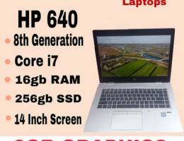 HP 640 2GB GRAPHICS CORE I7 16GB RAM 256GB SSD 14 INCH SCREEN 8th GENE