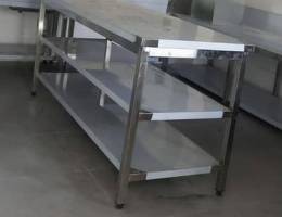 fabriating steel work table sink and shelf