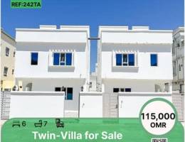 Spacious Twin Villa for Sale in Al mawaleh North| REF 242TA
