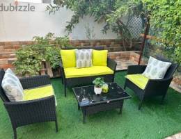 Outdoor Sofa Set + Artificial Grass (one day used)