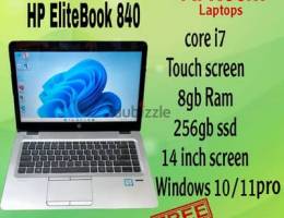 hp core i7 8gb ram 256gb ssd 14 inch touch screen