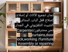 carpenter/furniture fix,repair/curtains,tv,wallpaper,ikea fixing etc.